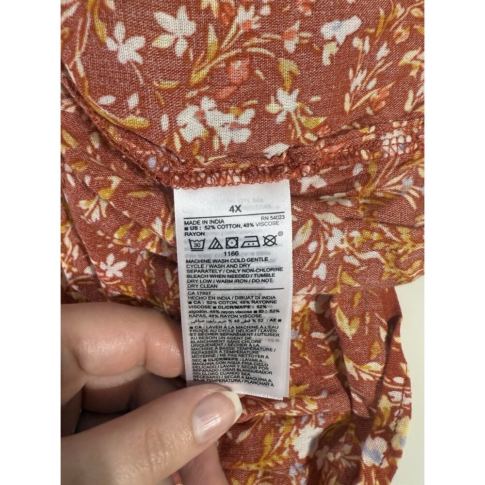 NWT Old Navy 4x Fall Floral Boho Cottage Core Hippy Modest Elastic Peasant Top‎ - Picture 5 of 7
